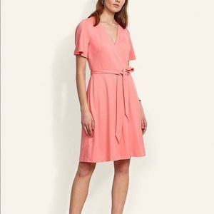 Ann Taylor wrap dress in pretty pink